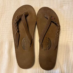 Rainbow flip flops, ladies 6.5, never worn